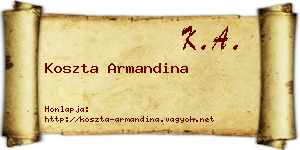 Koszta Armandina névjegykártya